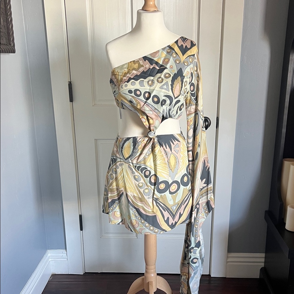 Cult Gaia Multicolor High Low Dress
